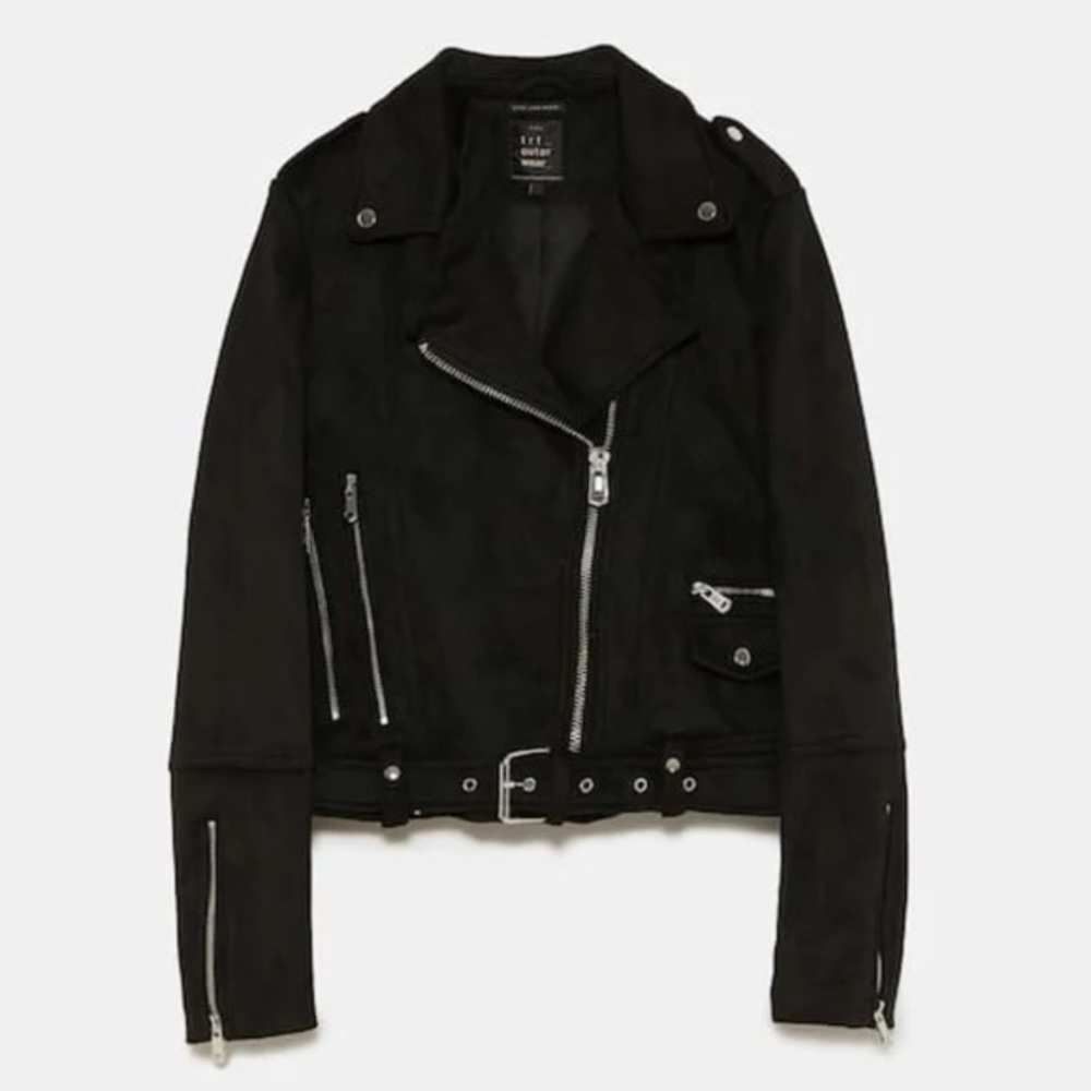 Zara cropped suede jacket